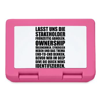 Business Buzzword – Lustiger Meeting Spruch Büro - Brotdose - Pink - Vorne
