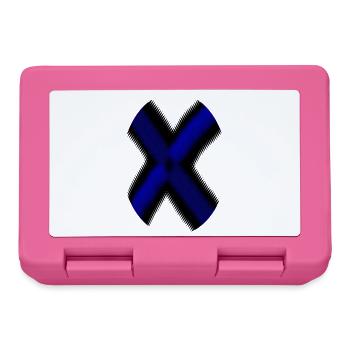 Neon X-Kreuz Blau - Brotdose - Pink - Vorne