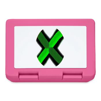 Neon X Pattern Green Black - Lunchbox - pink - Front