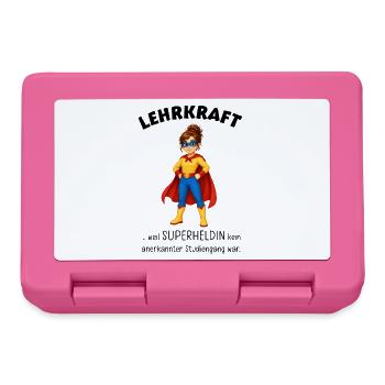 Lehrerin Superheldin Geschenkideen für Lehrkräfte - Brotdose - Pink - Vorne