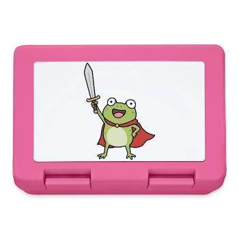 Frog Knight Cloak Sword - Lunchbox - pink - Front