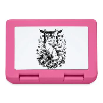 Japanese Kitsune Fox in Irezumi Style - Lunchbox - pink - Front