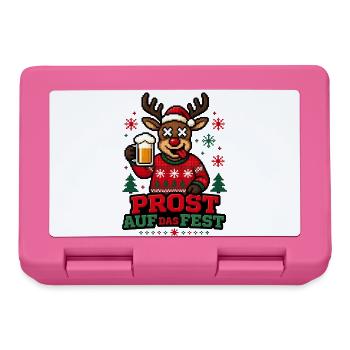 Prost auf das Fest – Rentier Bier Ugly Sweater - Brotdose - Pink - Vorne