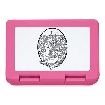 Wal mit Taucher im Oval - Brotdose - Pink - Vorne