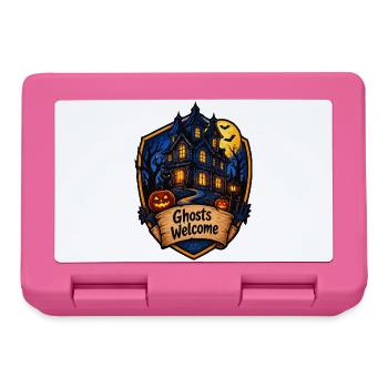 Geisterhaus Halloween Schild - Brotdose - Pink - Vorne