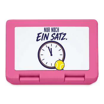 Tennis Spruch Nur noch ein Satz Tennisspieler - Brotdose - Pink - Vorne