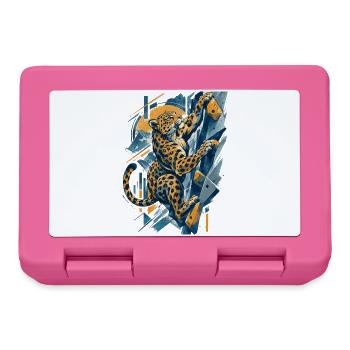 Bouldern Leopard – Abstraktes Klettern - Brotdose - Pink - Vorne