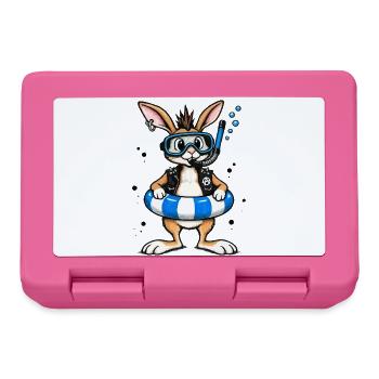 Bunter Punk Hase Taucher mit Rettungsring - Brotdose - Pink - Vorne