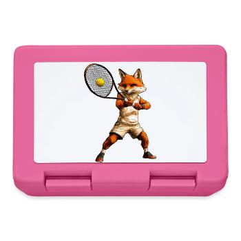 Tennisspieler Fuchs - Brotdose - Pink - Vorne