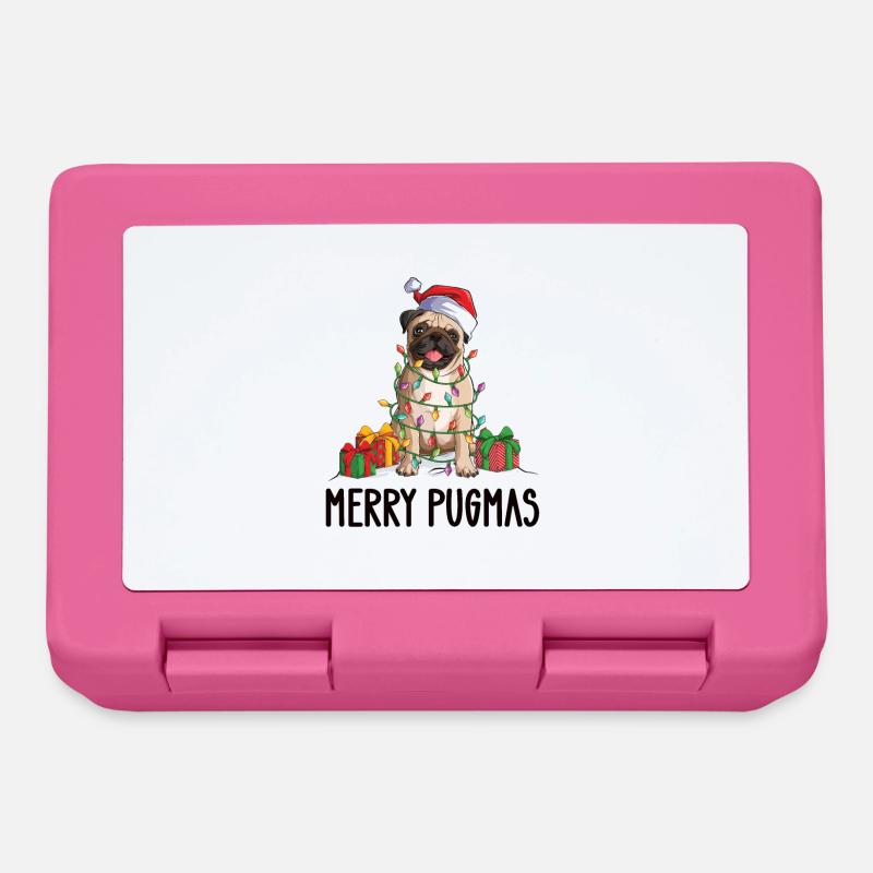 Mops Weihnachten 2022 Mops Hundebesitzer Geschenk - Brotdose - Pink