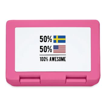 Moitié suédois moitié américain Usa Suède Drapeau - Boîte à goûter - rose - Devant
