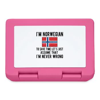 Norwegian Norway origin Norwegian flag - Lunchbox - pink - Front