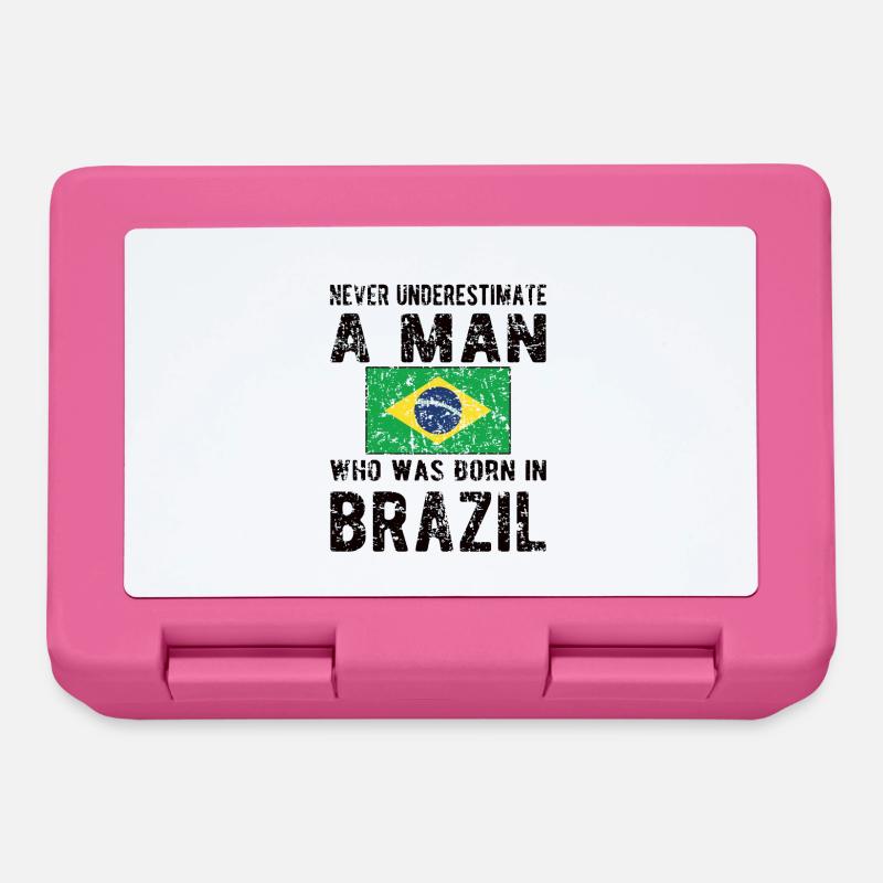 Brésil Brésil Drapeau brésilien - Boîte à goûter - rose