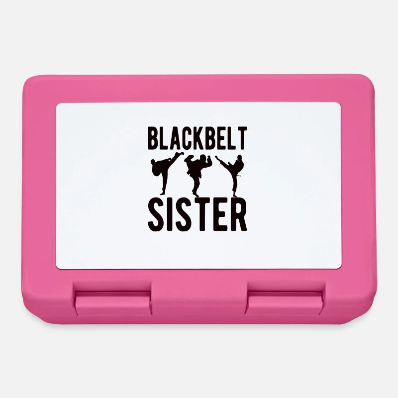 Stolze Karate Schwester Schwarzer Gürtel Schwester - Brotdose - Pink