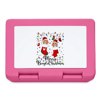 Beagle Christmas Party Beagle Dog Xmas Gifts - Brotdose - Pink - Vorne