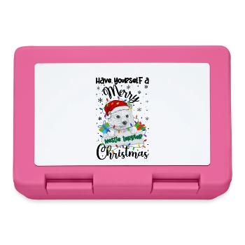 Westie Christmas Golden Dog Gift - Lunchbox - pink - Front