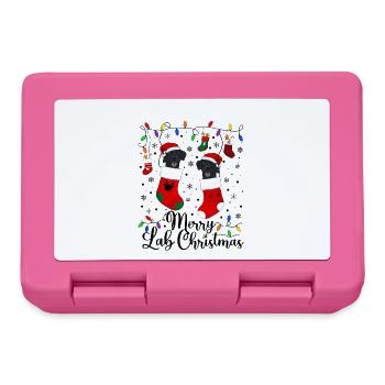 Labrador Weihnacht Goldener Hunde Geschenk - Brotdose - Pink - Vorne