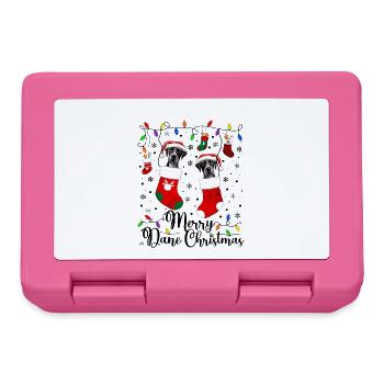 Great Dane Weihnacht Goldener Hunde Geschenk - Brotdose - Pink - Vorne