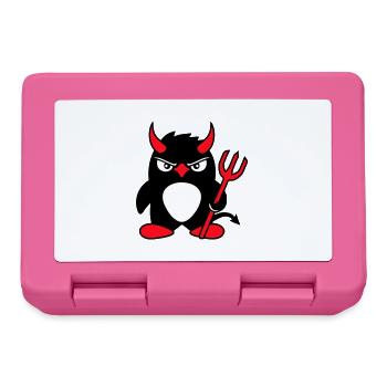 Pingouin Cornes de diable Trident Enfer Mal Satan - Boîte à goûter - rose - Devant