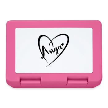 Anya surname first name in heart frame - Lunchbox - pink - Front
