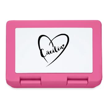 Cäcilia Last name First name in heart frame - Lunchbox - pink - Front