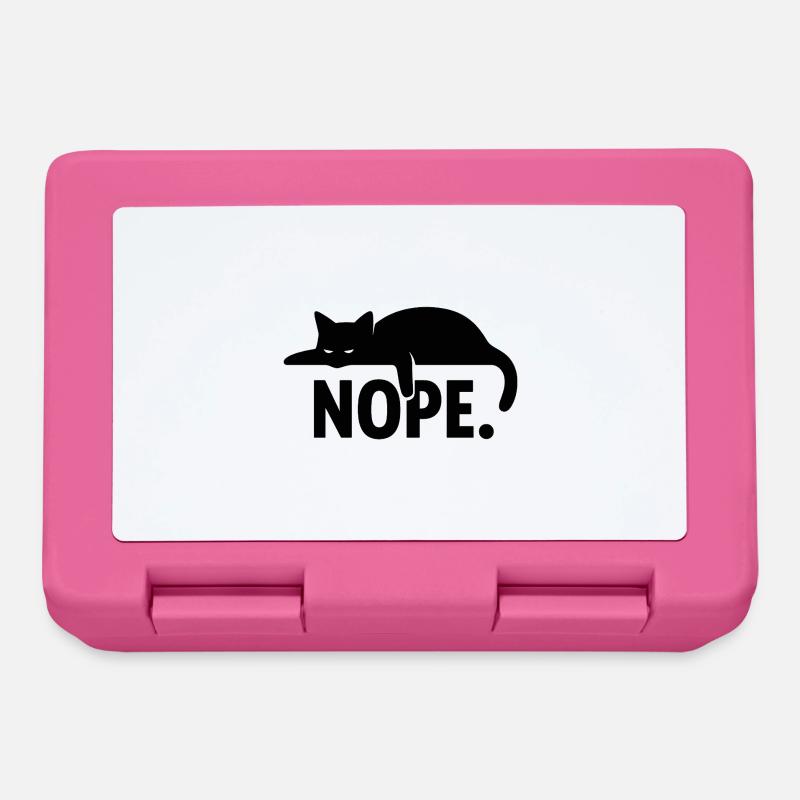 Nope Cat – Funny Minimal Design - Lunchbox - pink