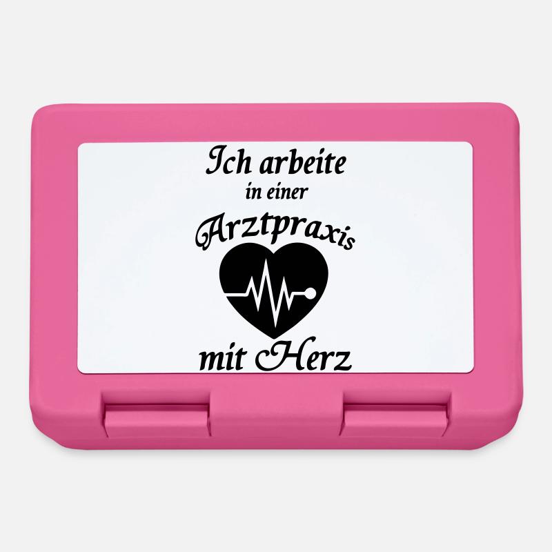 Arztpraxis mit Herz Geschenk Medizin Arzt - Brotdose - Pink