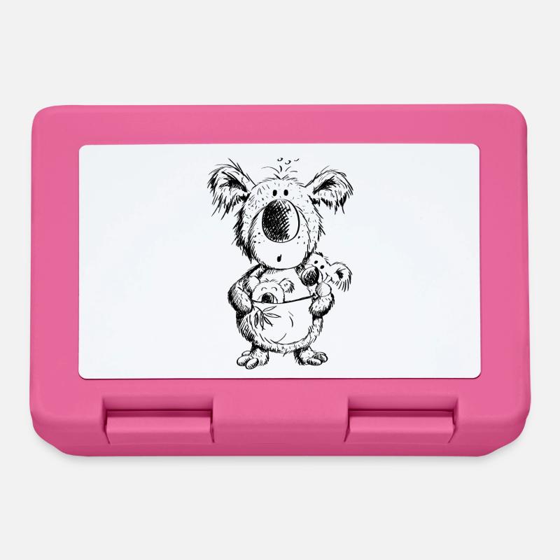 Koala Maman avec des bébés - Boîte à goûter - rose