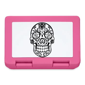 Tête de mort traditionnelle « sugar skull » du Mexique - Boîte à goûter - rose - Devant