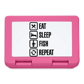 Eat - sleep - fish - repeat - Boîte à goûter - rose - Devant