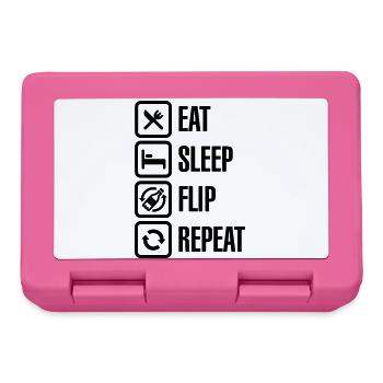 Eat - Sleep - Bottle Flip - Repeat - Brotdose - Pink - Vorne