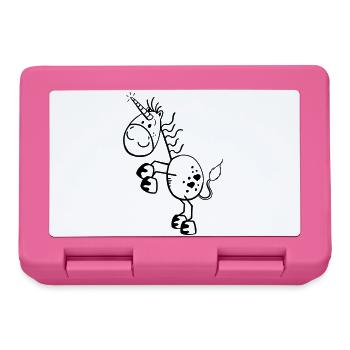 Bande dessinée drôle de licorne - Boîte à goûter - rose - Devant