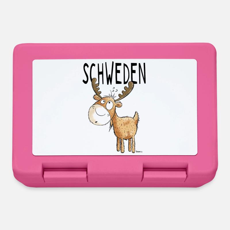 Elch aus Schweden - Elche - Hirsch - Geschenk - Brotdose - Pink