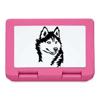 Tête de Husky - Boîte à goûter - rose - Devant
