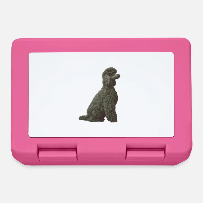 Caniche noir - Boîte à goûter - rose