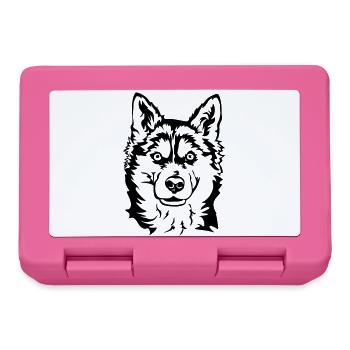Tête de husky - Boîte à goûter - rose - Devant