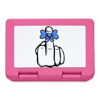 Hand Fuck You! Mittelfinger! süß cool Symbol - Brotdose - Pink - Vorne