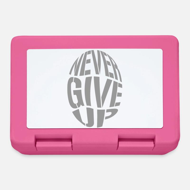 Gros Texte 3D Volumineux never give up - Boîte à goûter - rose