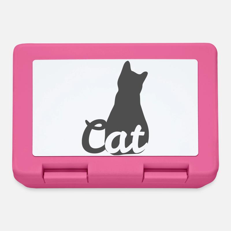 Silhouette de chat avec texte de chat - Boîte à goûter - rose