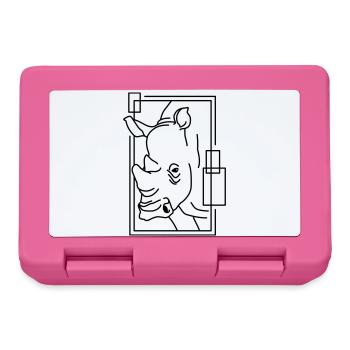 Rhinoceros in geometric design - Lunchbox - pink - Front