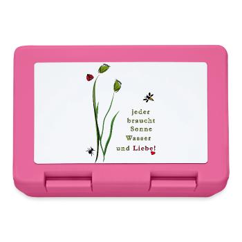 Natur, Liebe, Insekten - Brotdose - Pink - Vorne