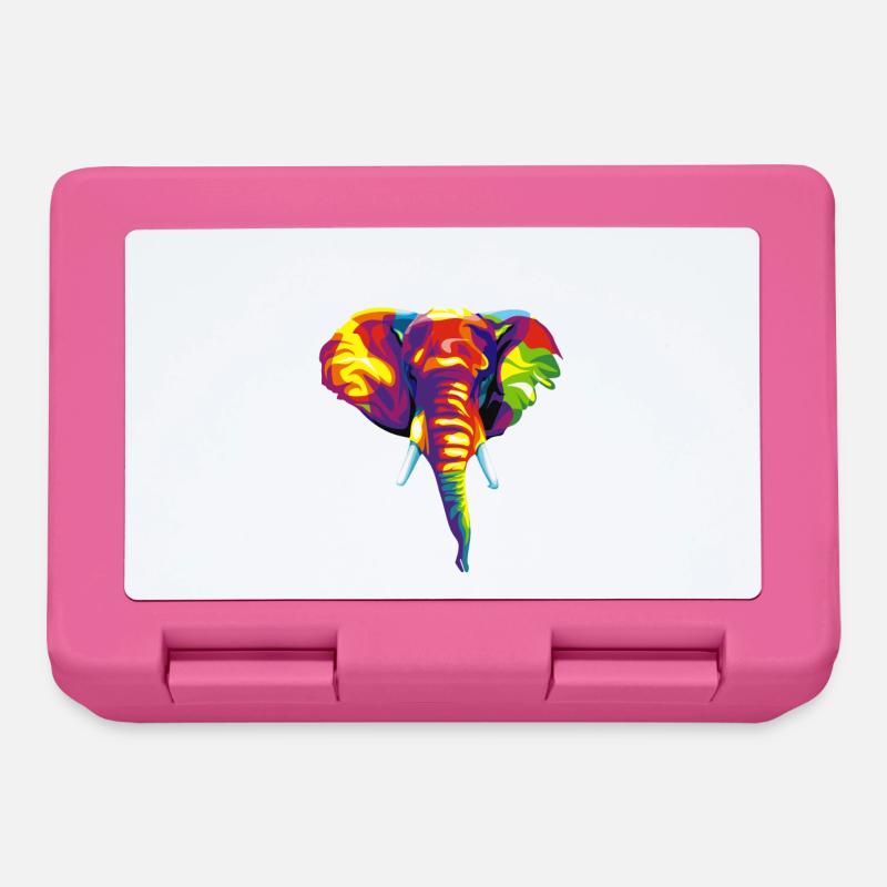 Éléphant avec motif abstrait coloré. - Boîte à goûter - rose