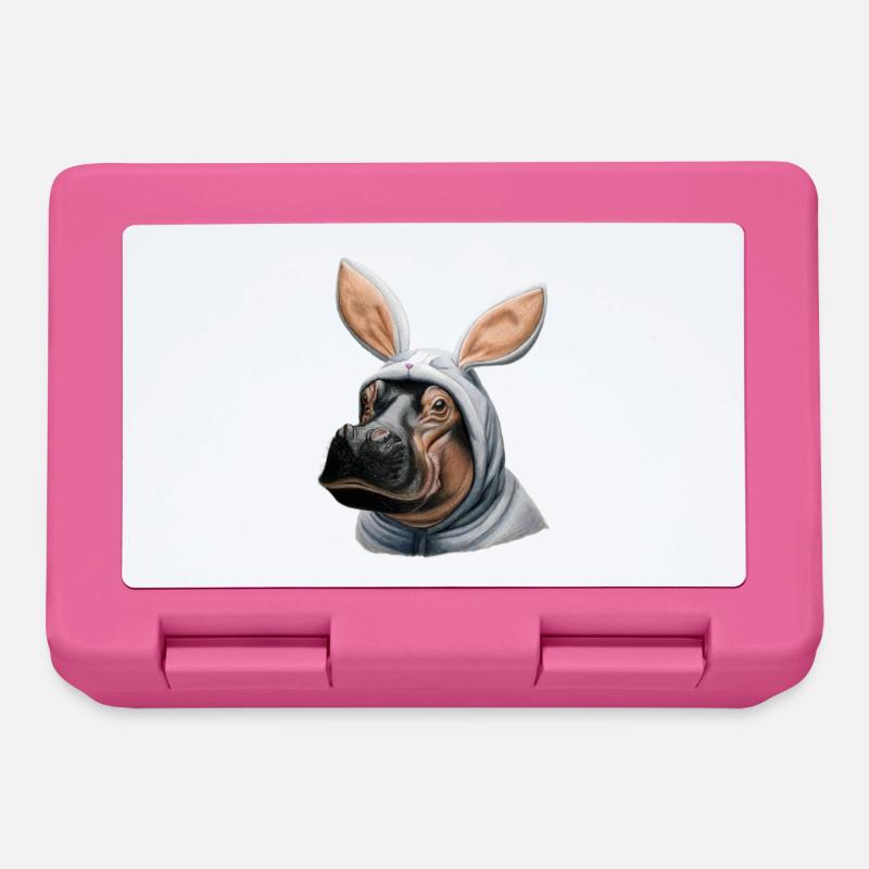 Nilpferd Bunny weiß - Brotdose - Pink