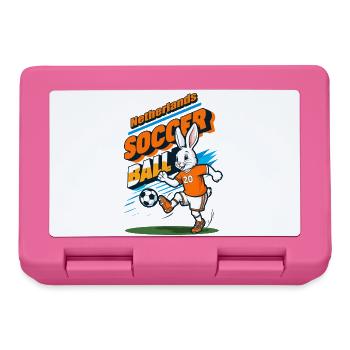 Lapin de football - Boîte à goûter - rose - Devant