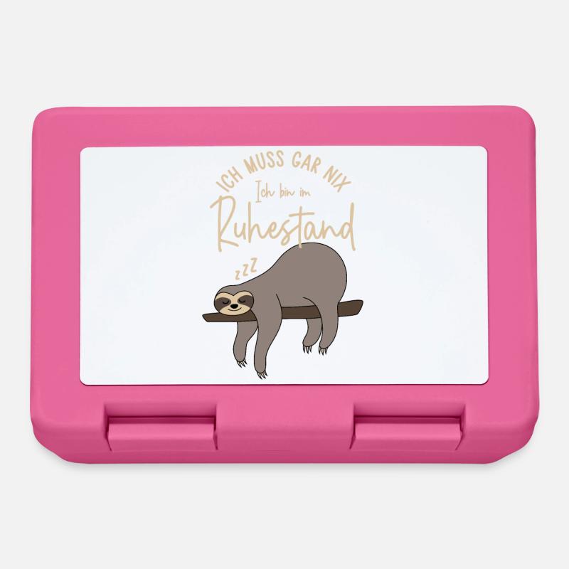 Faultier - Ich muss gar nix Ich bin im Ruhestand - Brotdose - Pink