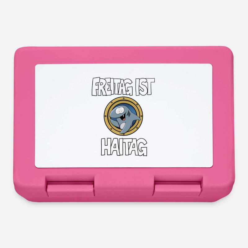Humorous Friday Shark Motif - Lunchbox - pink