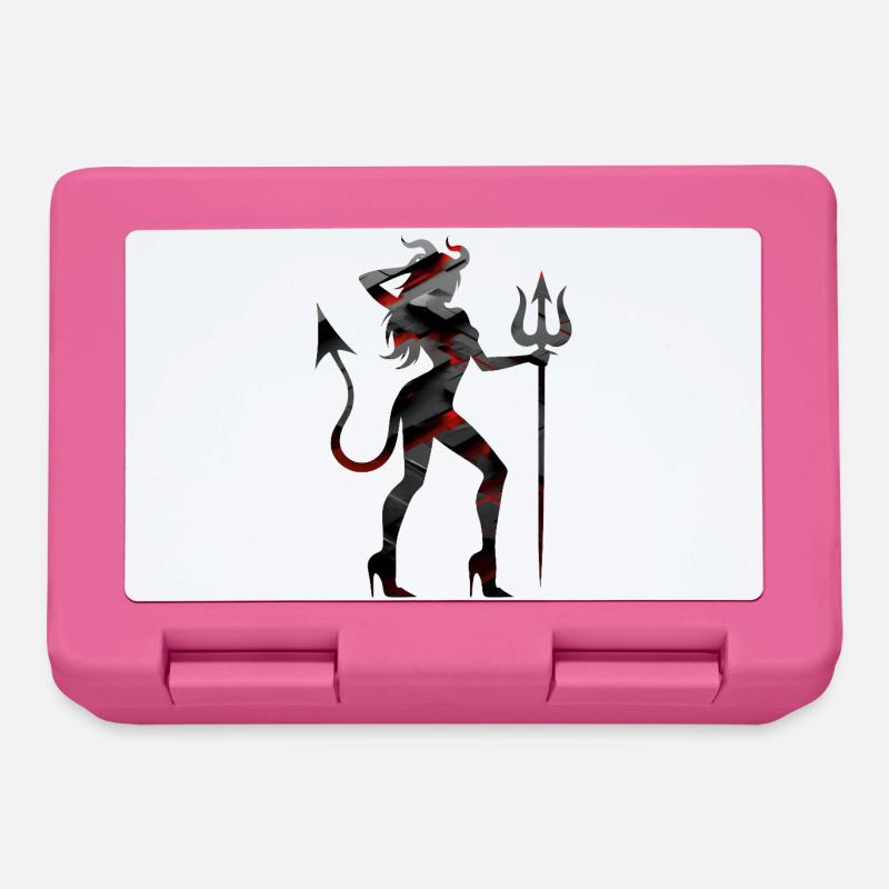 Fearless Demon Hunter Silhouette Design - Lunchbox - pink