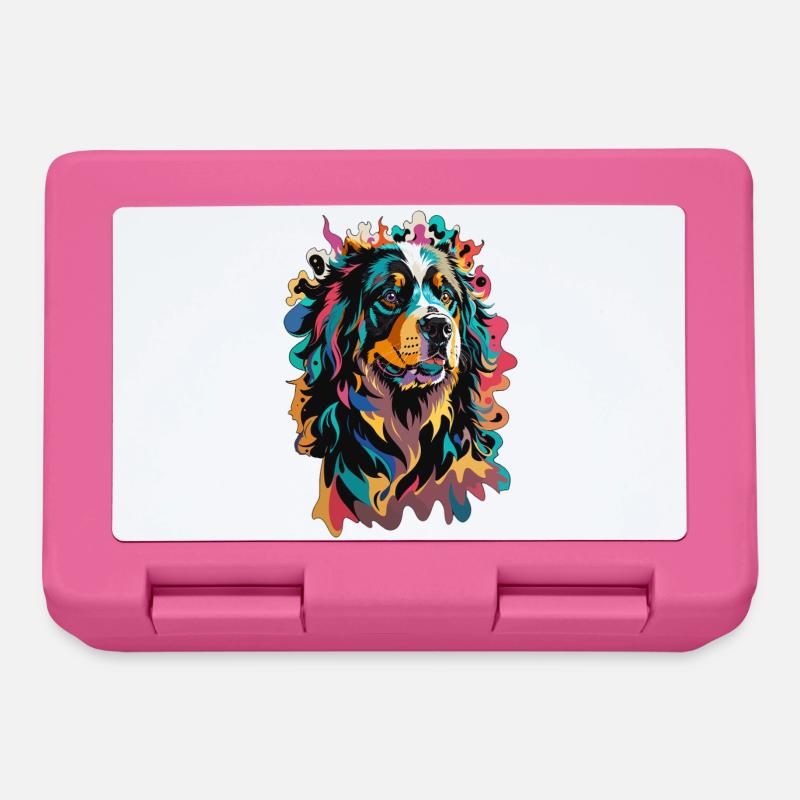 Berner Sennenhund buntes Design Tier Leidenschaft - Brotdose - Pink