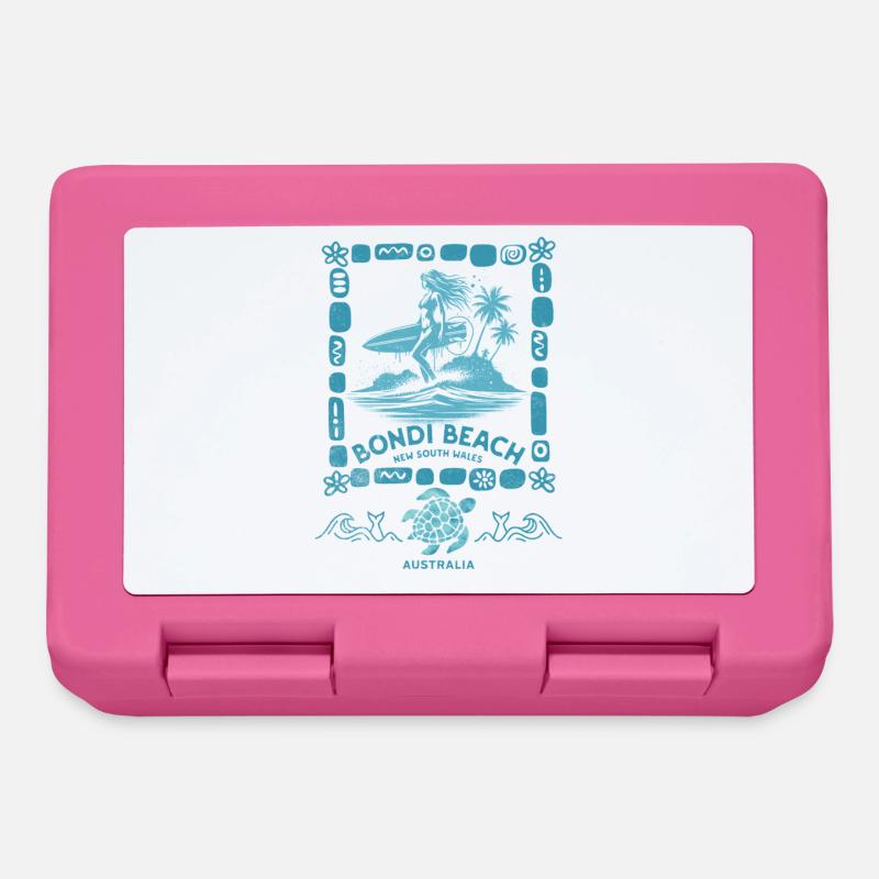 Bondi Beach Turquoise Palm Island - Lunchbox - pink