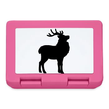 Hirsch Silhouette – Winter & Weihnachtsmotiv - Brotdose - Pink - Vorne
